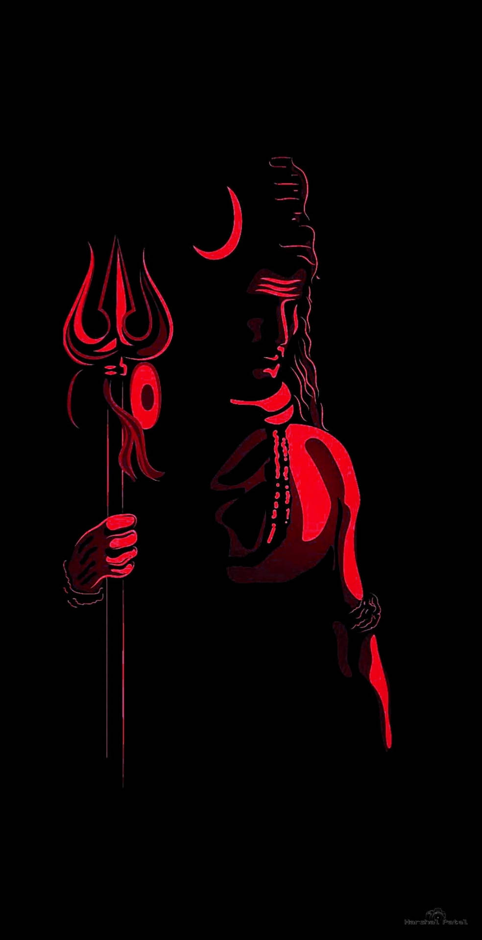 Shiva Iphone In Red Background
