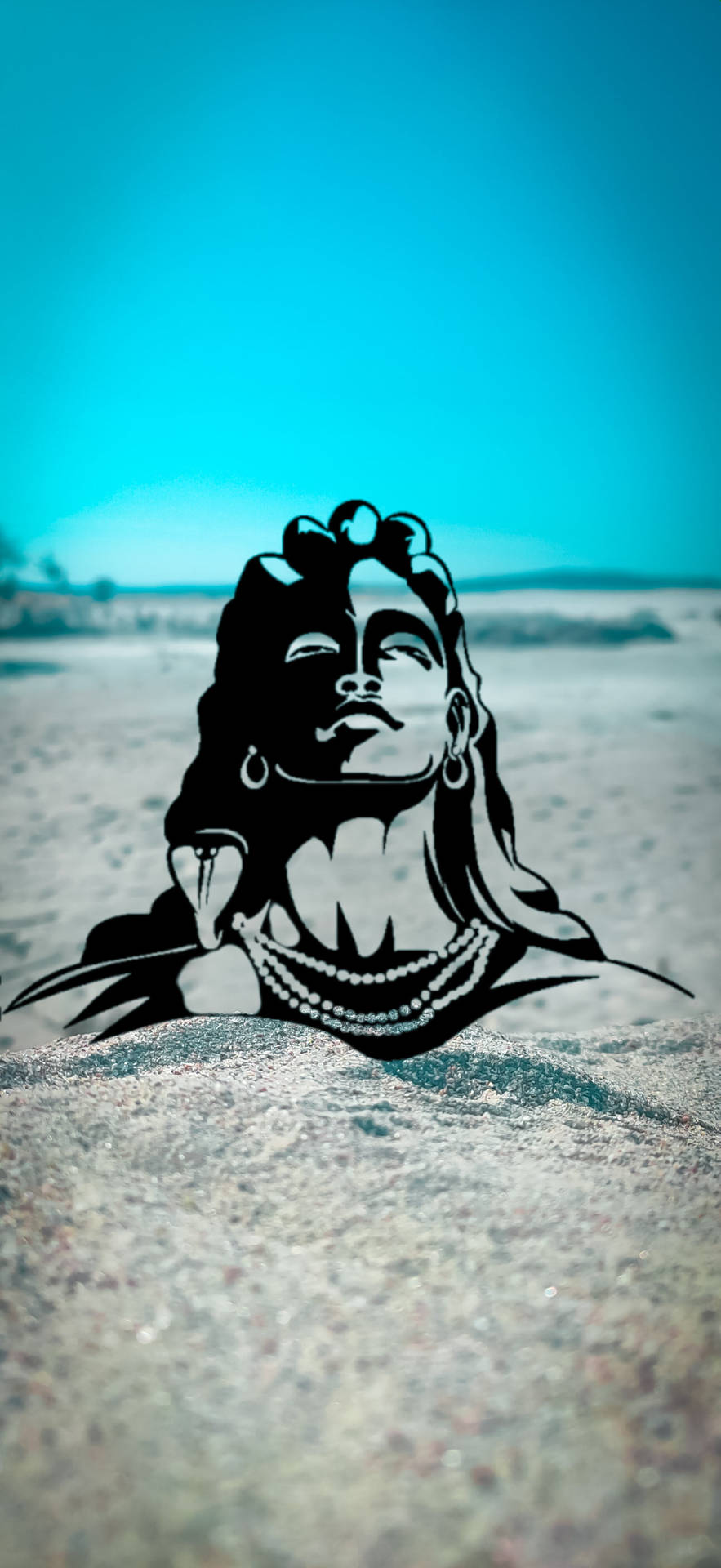 Shiva Iphone On Sand Background