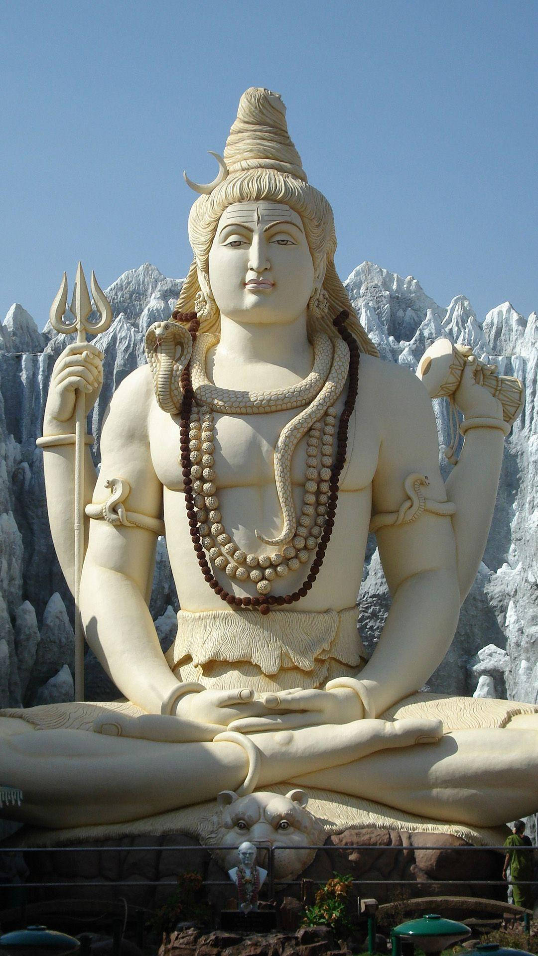 Shiva Iphone White Statue Front View Background