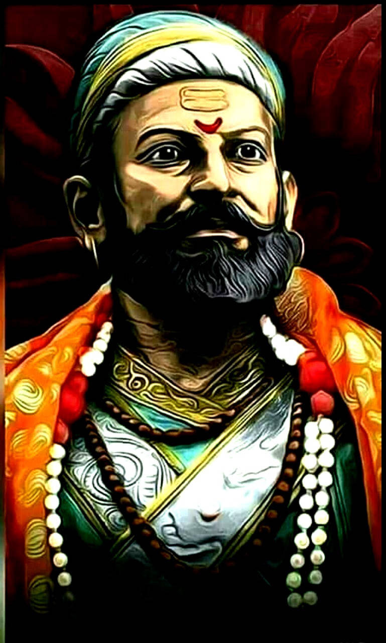 Shivaji Maharaj Head Shot Painting Hd Background
