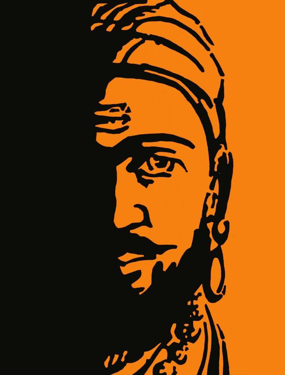Shivaji Maharaj Orange Art Hd Background
