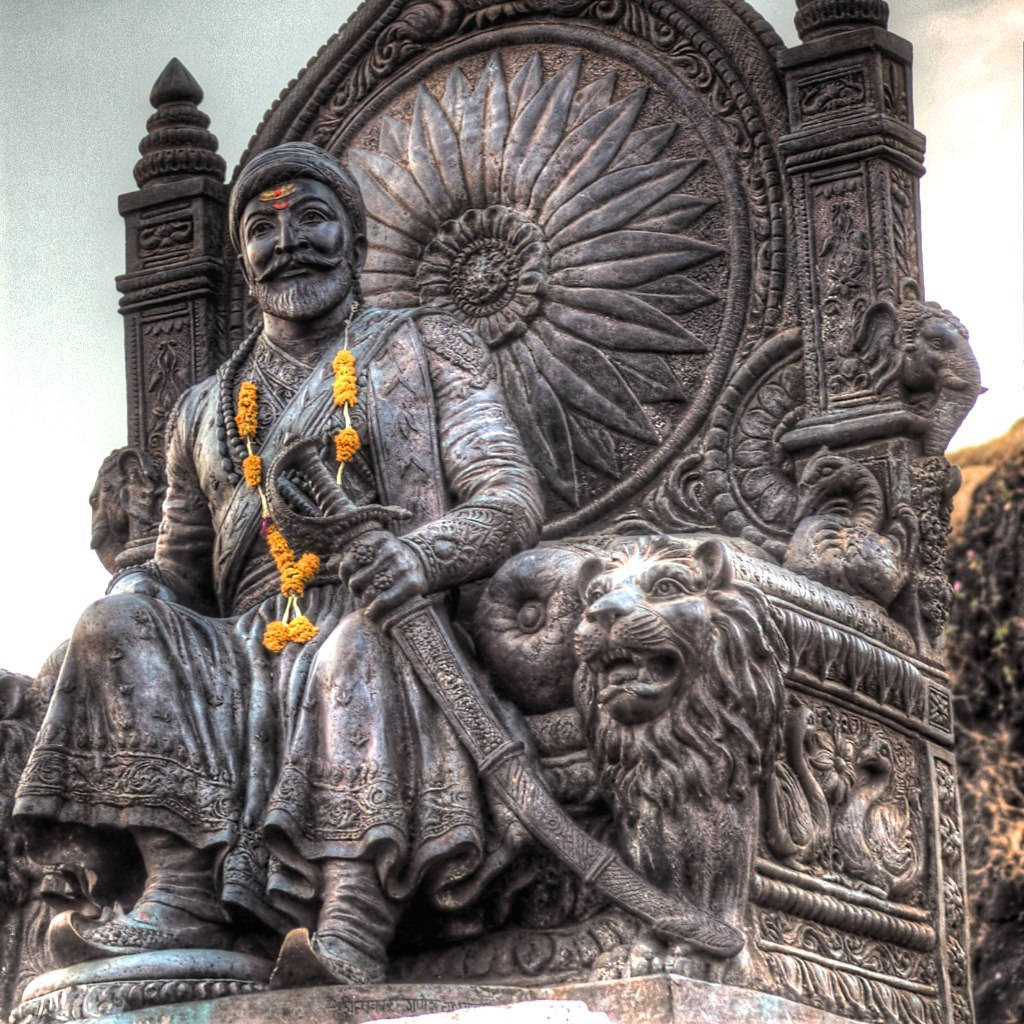 Shivaji Maharaj Statue On Throne