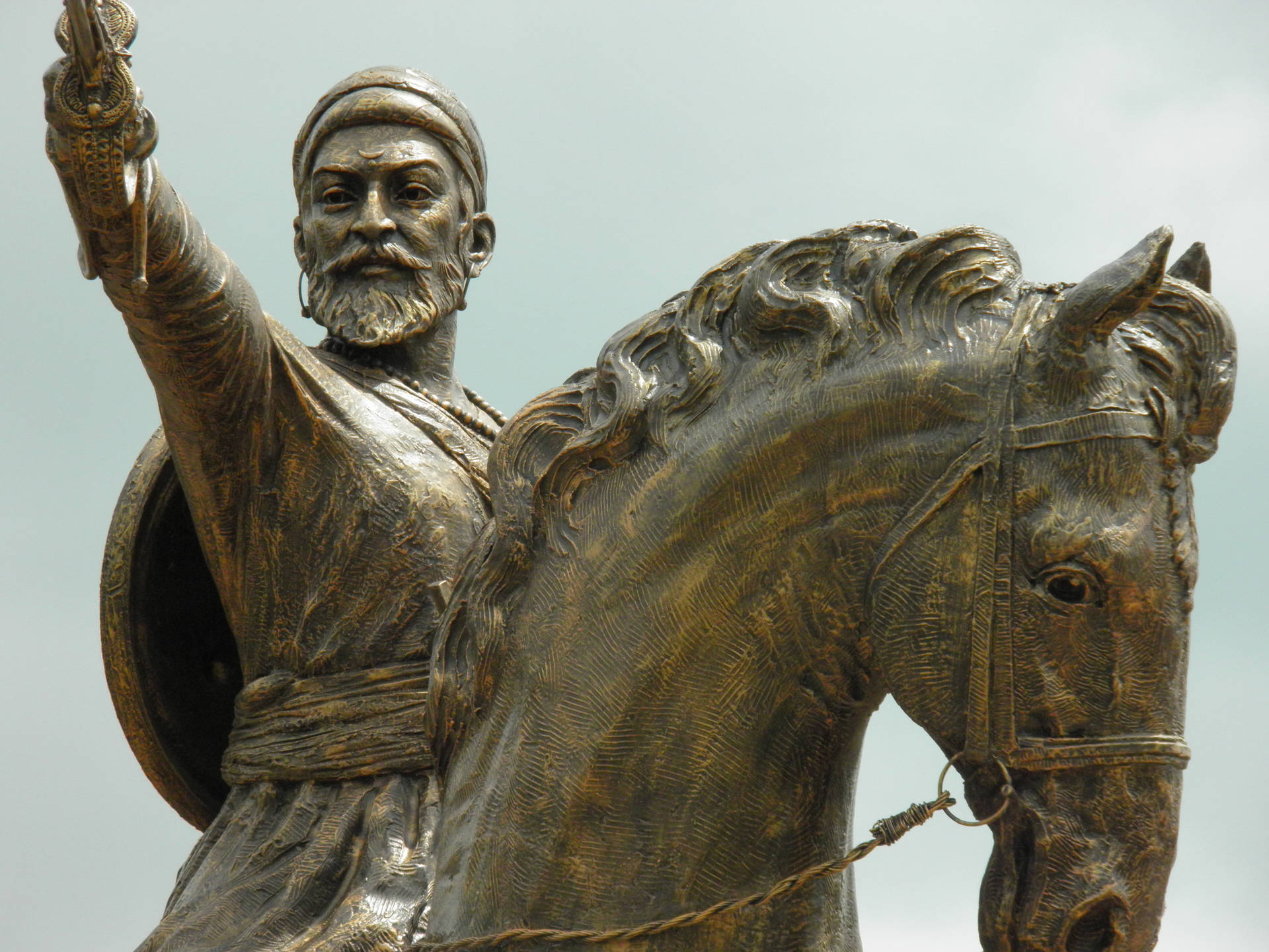 Shivaji Maharaj Sword Up In Air Background