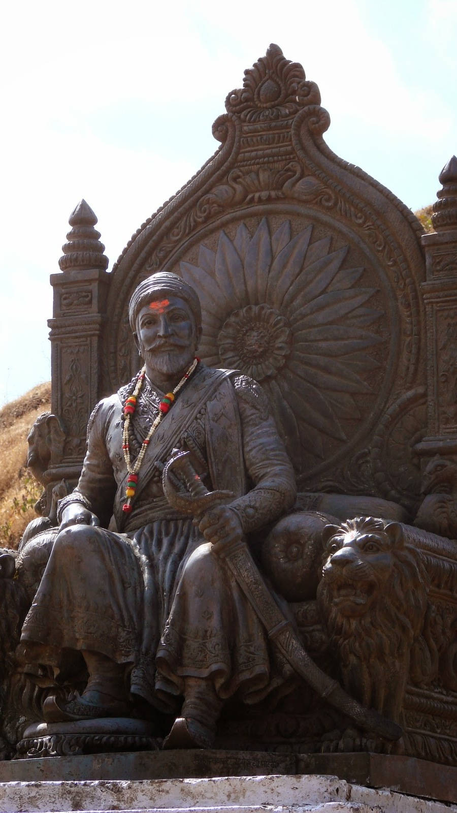 Shivaji Maharaj With Beads Garland