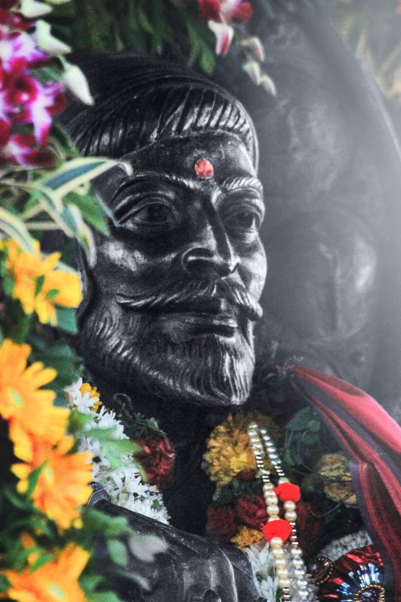 Shivaji Maharaj With Flowers