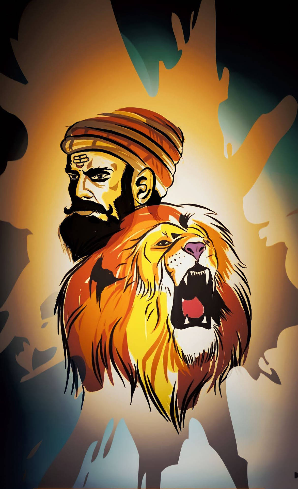 Shivaji Maharaj With Lion Background