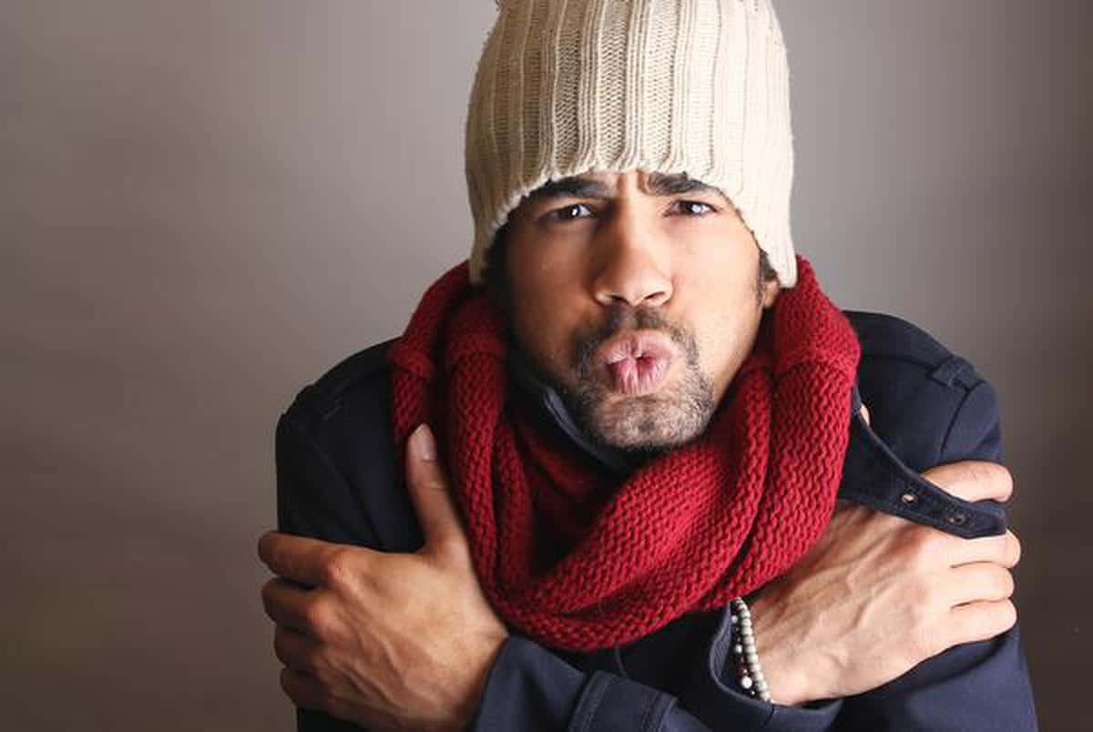 Shivering Man Hugging Himself [wallpaper]