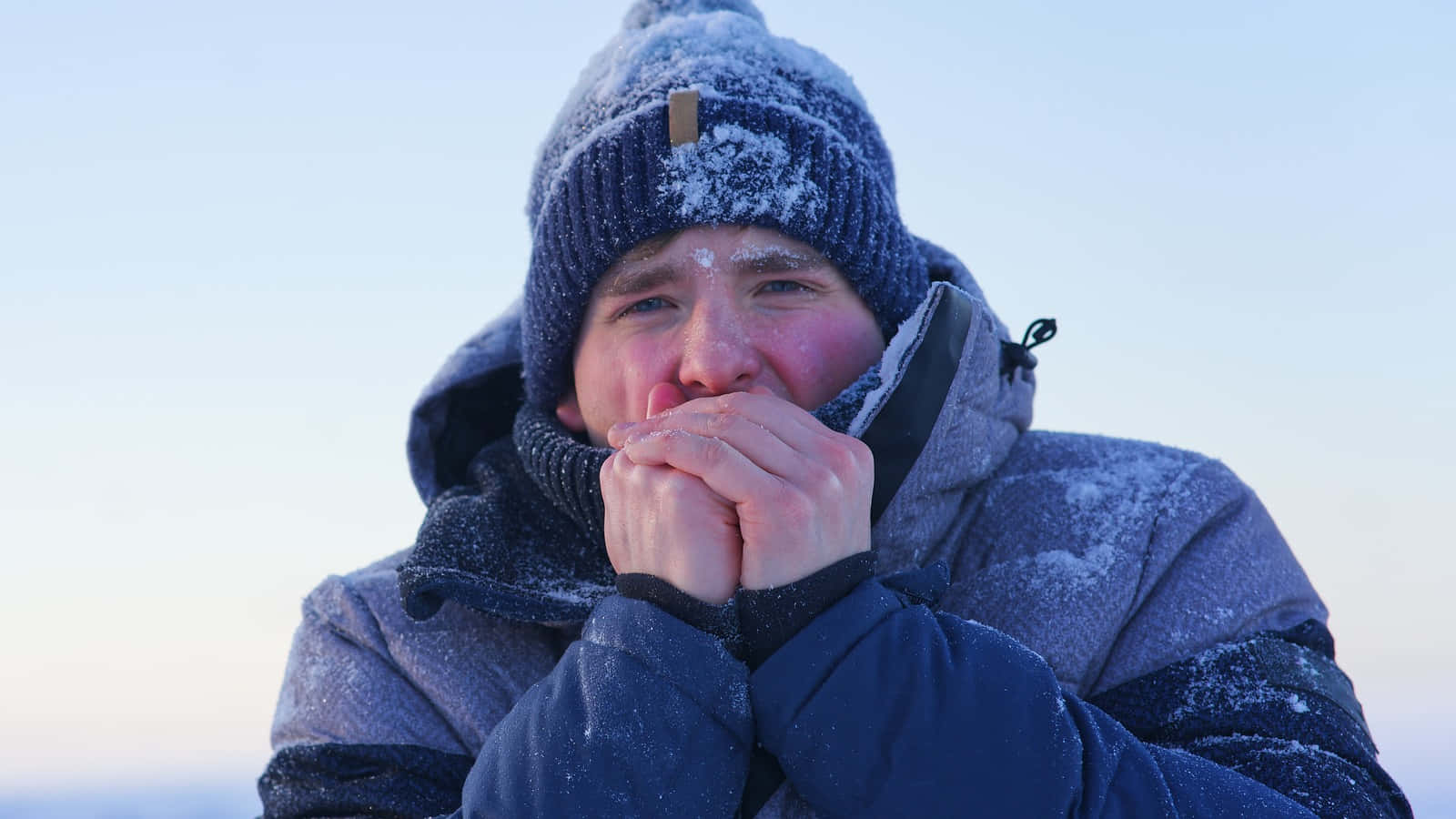 Shivering Man In Snow [wallpaper] Background