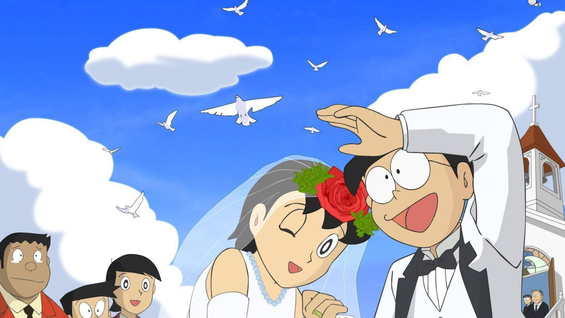 Shizuka Doraemon And Nobita Church Wedding