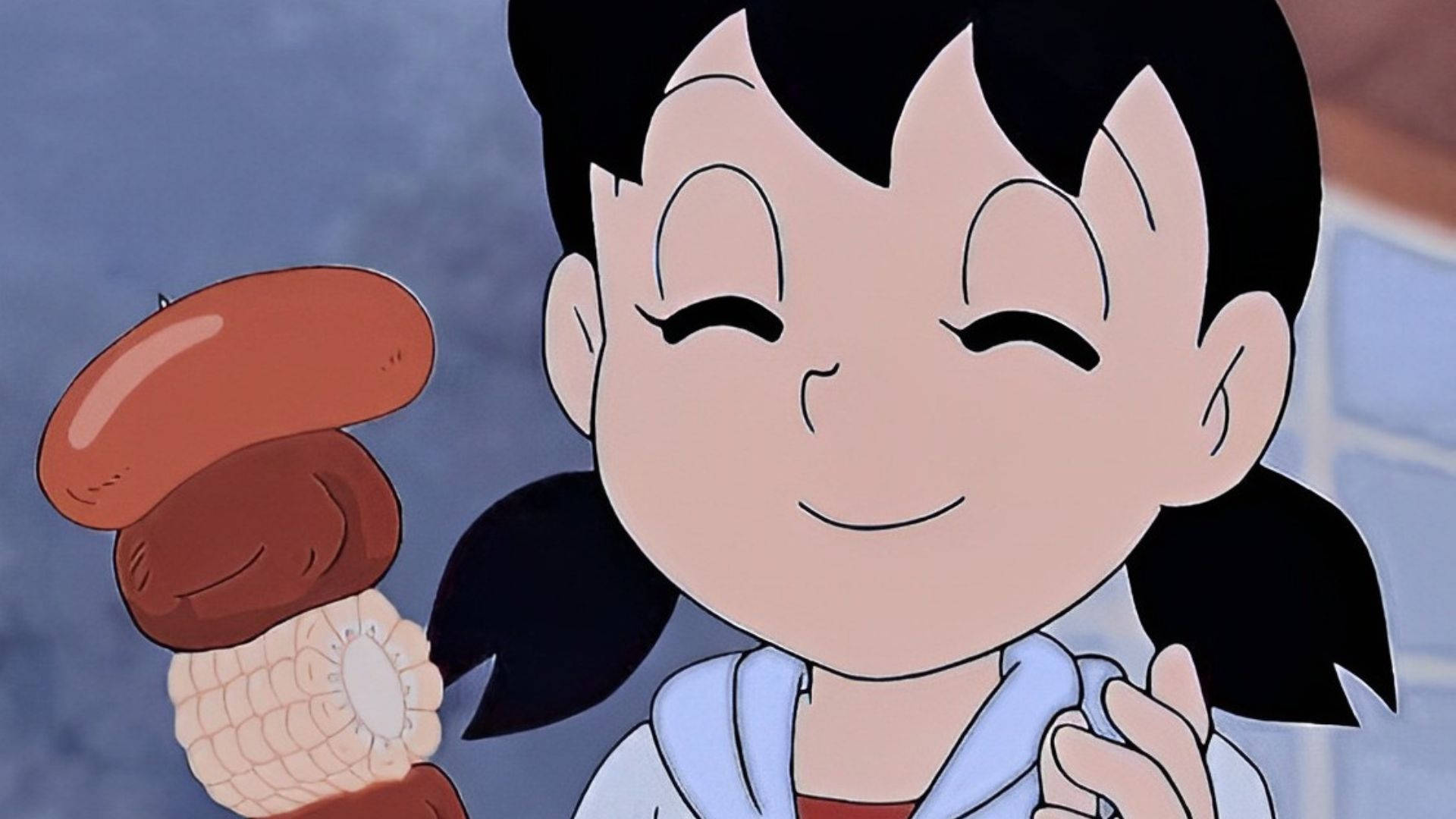 Shizuka Doraemon Enjoying Kebab