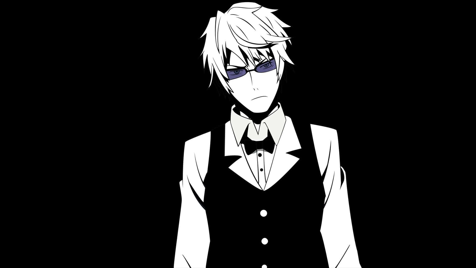 Shizuo Heiwajima In Black And White Anime Pfp Background