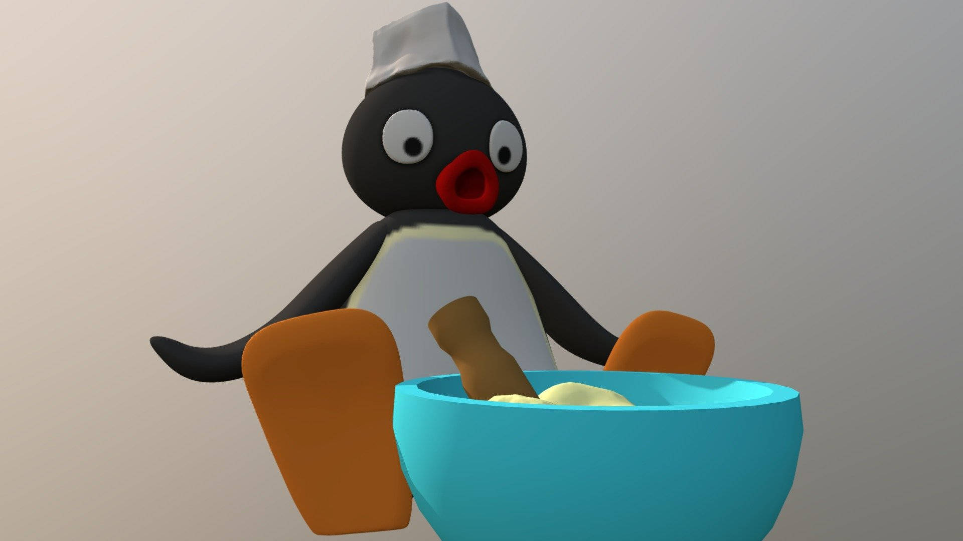 Shocked Baker Pingu Background