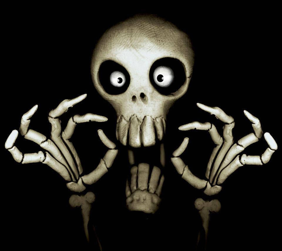 Shocked Cute Skeleton Background