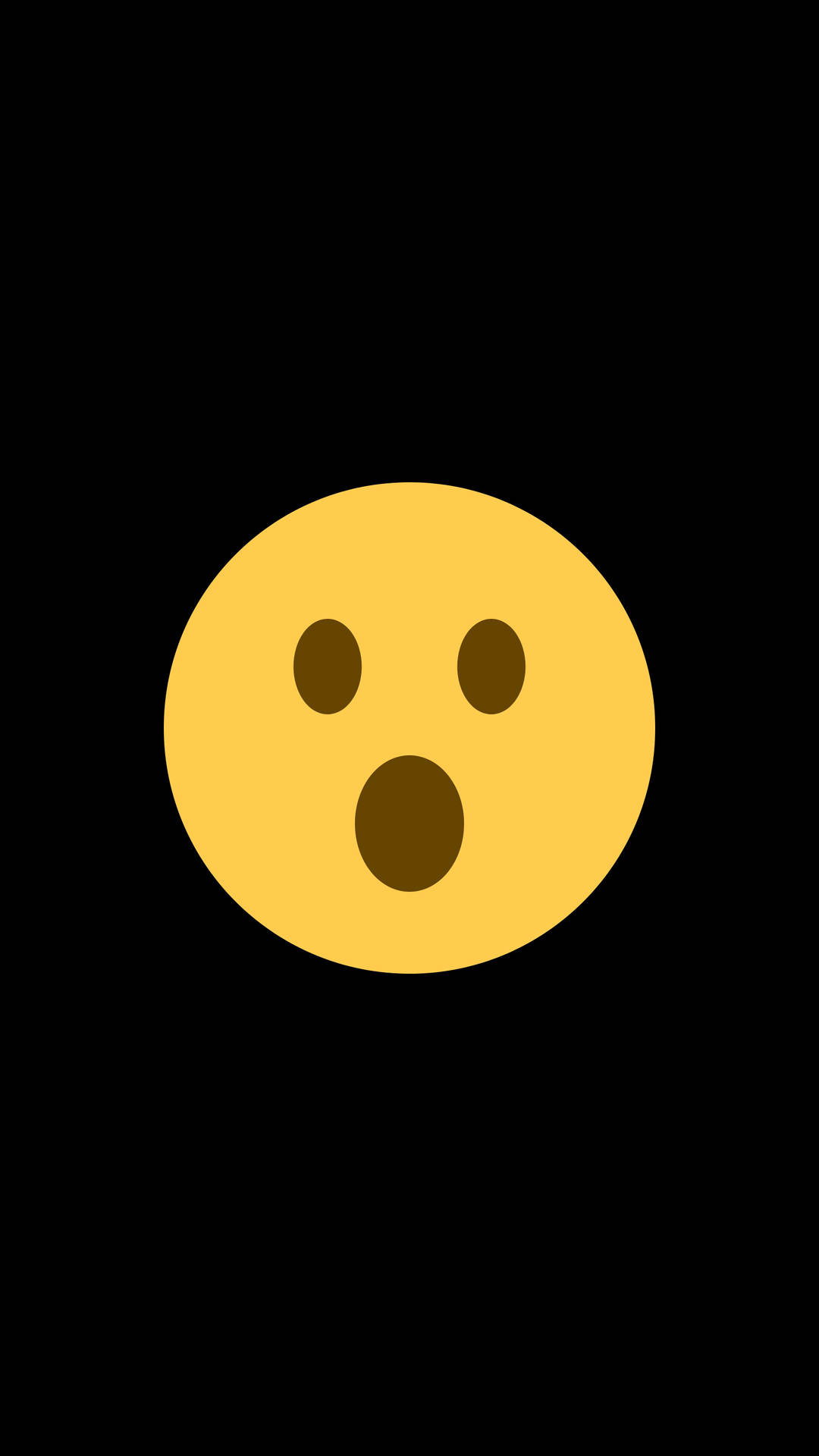 Shocked Emoji Face In Black Background Background