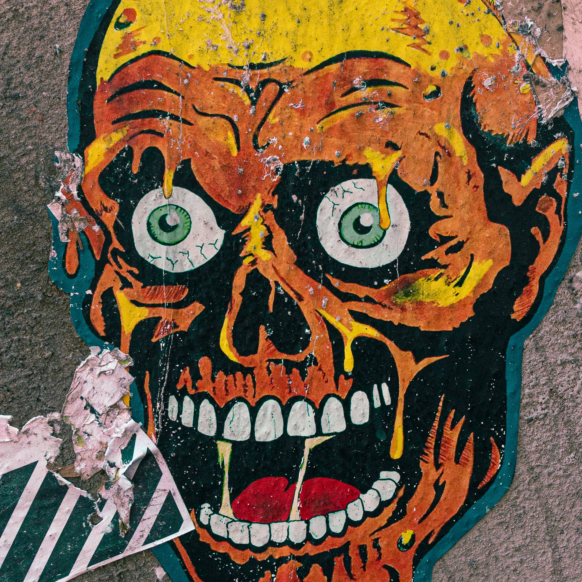 Shocked Face Street Art Background
