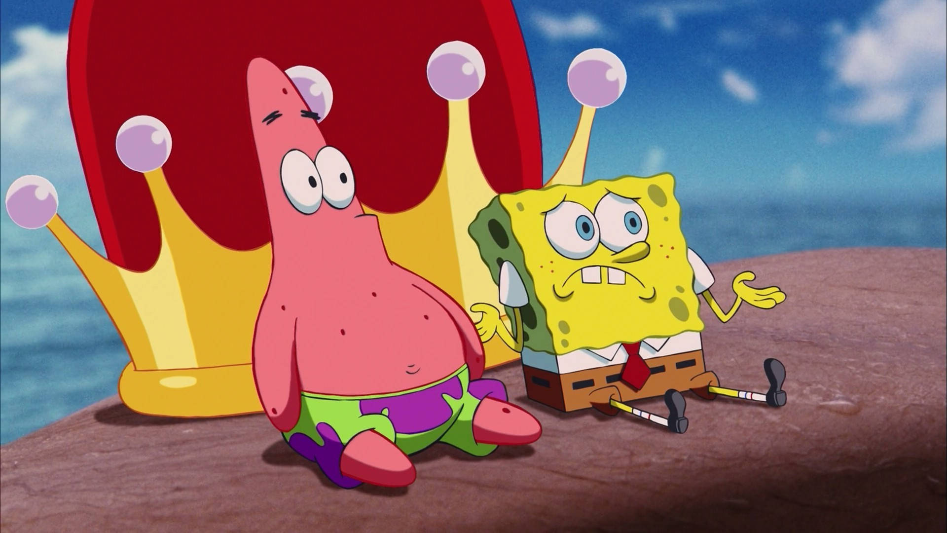 Shocked Funny Patrick And Spongebob Background