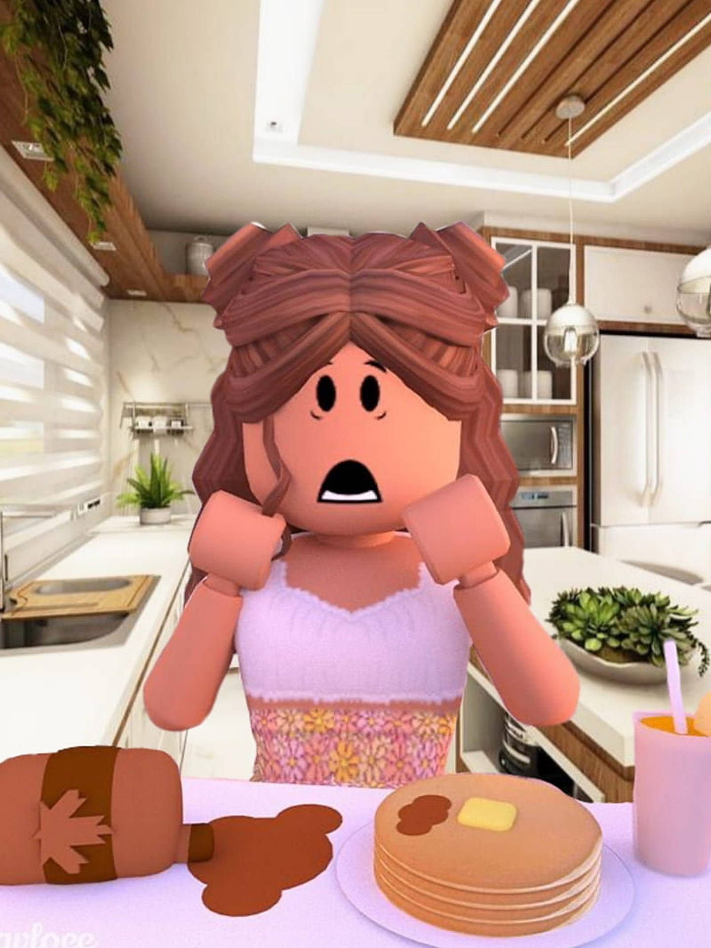 Shocked Roblox Girl Background
