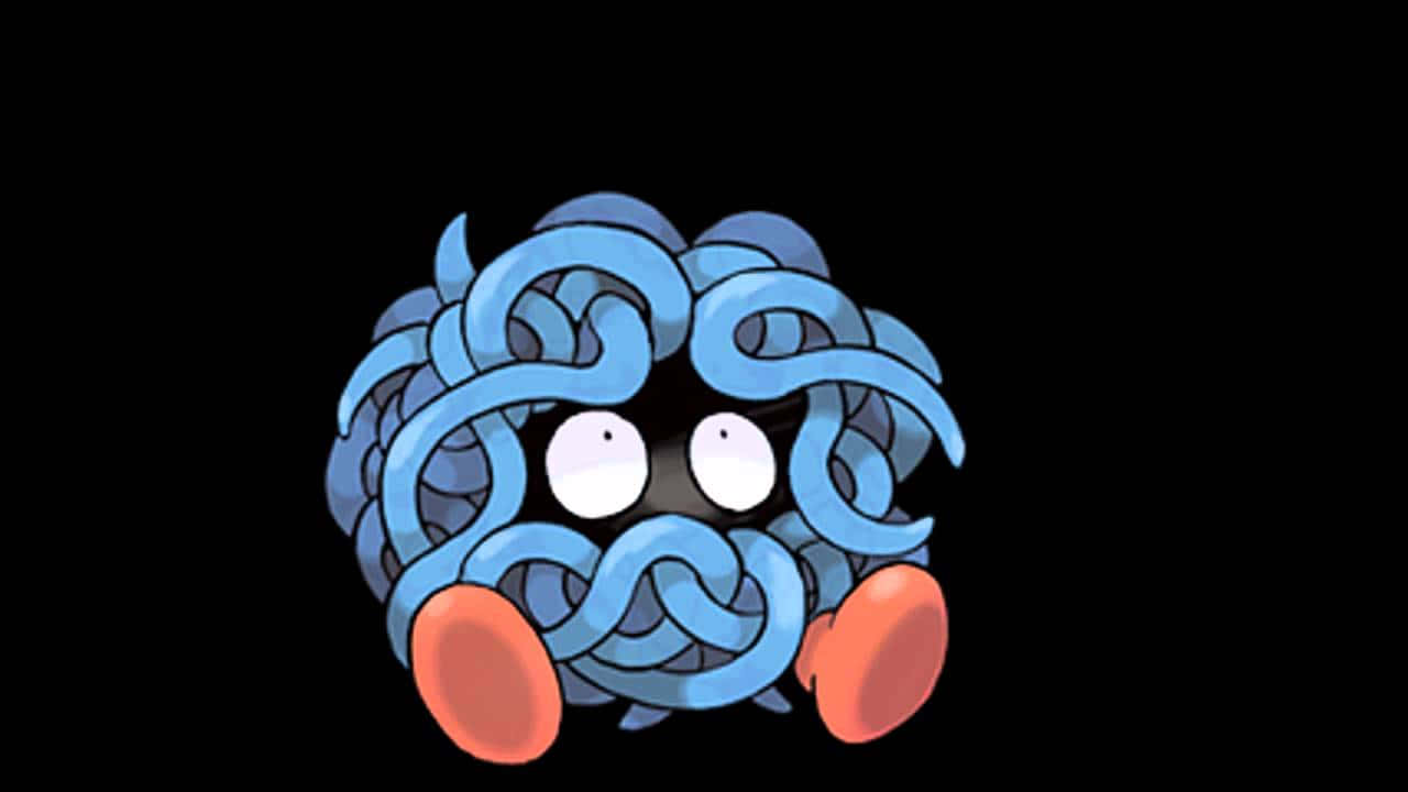 Shocked Tangela On Black Background Background