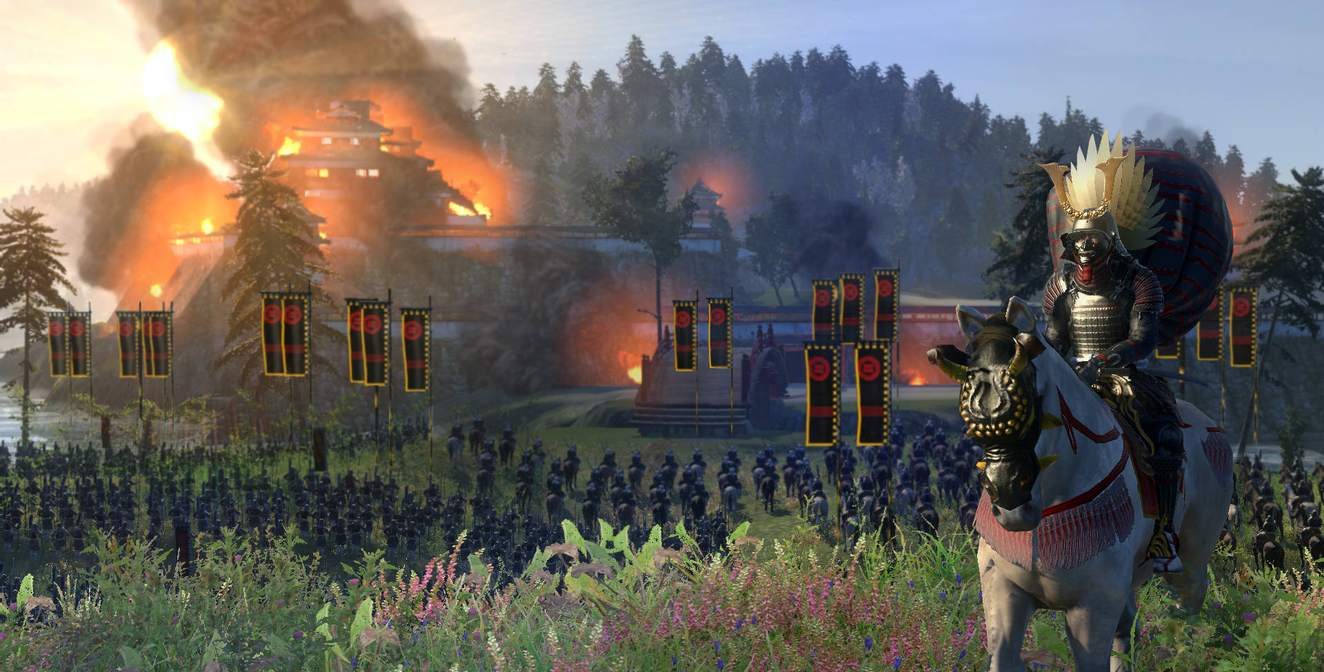 Shogun 2 Total War Burning Building Background