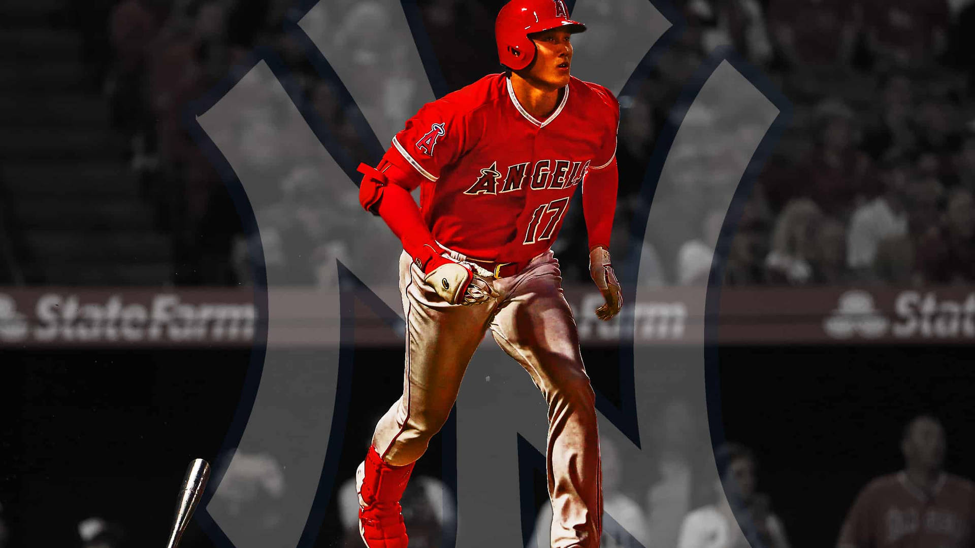 Shohei Ohtani And Ny Yankees Logo