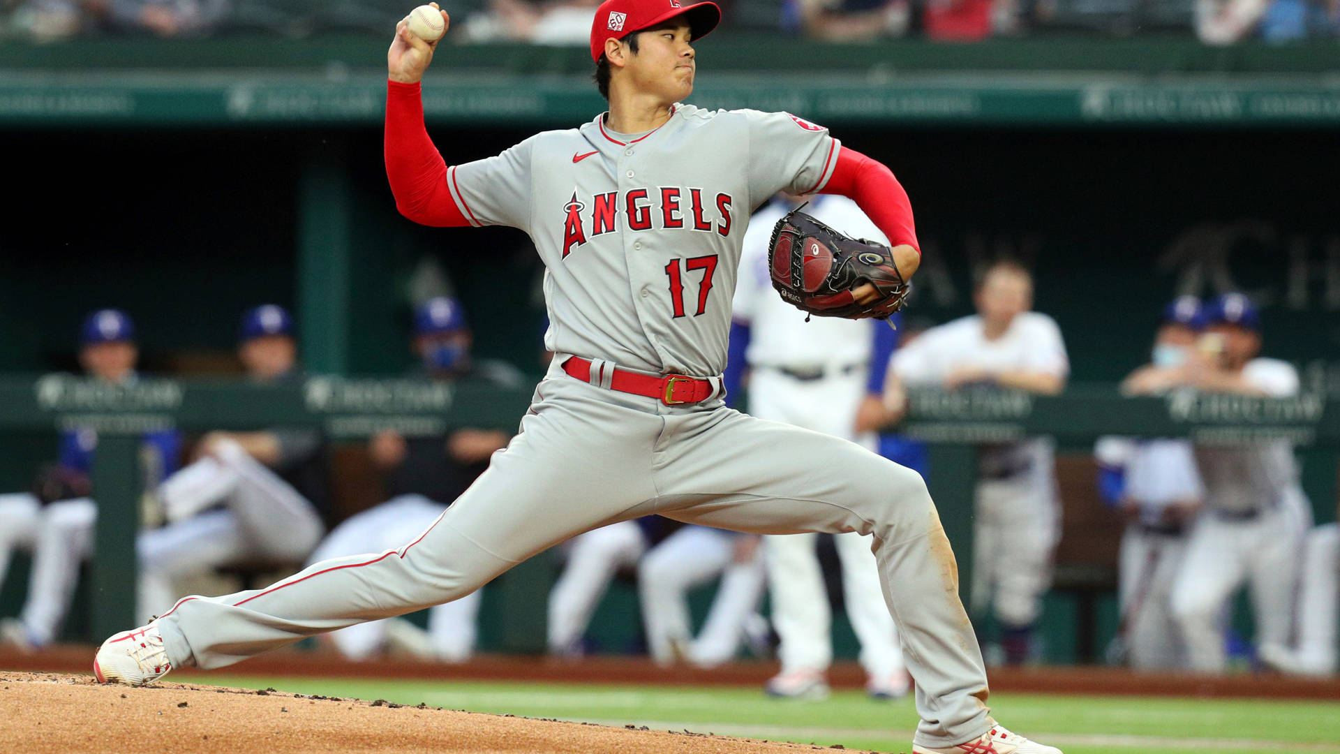 Shohei Ohtani As A Game Pitcher Background