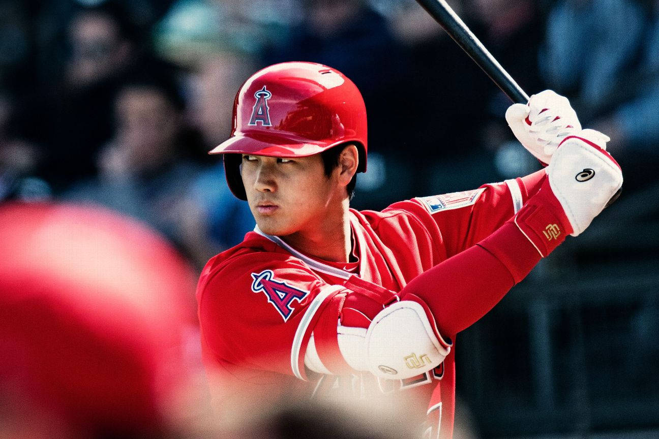 Shohei Ohtani Batting In Action Background