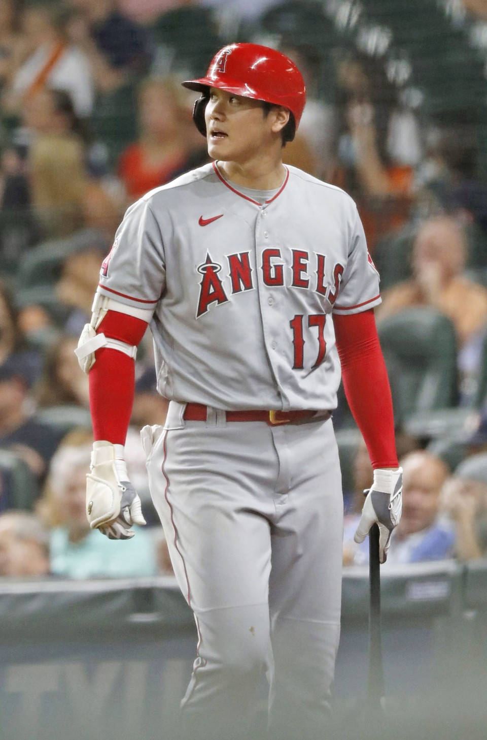 Shohei Ohtani On A Baseball Match Background