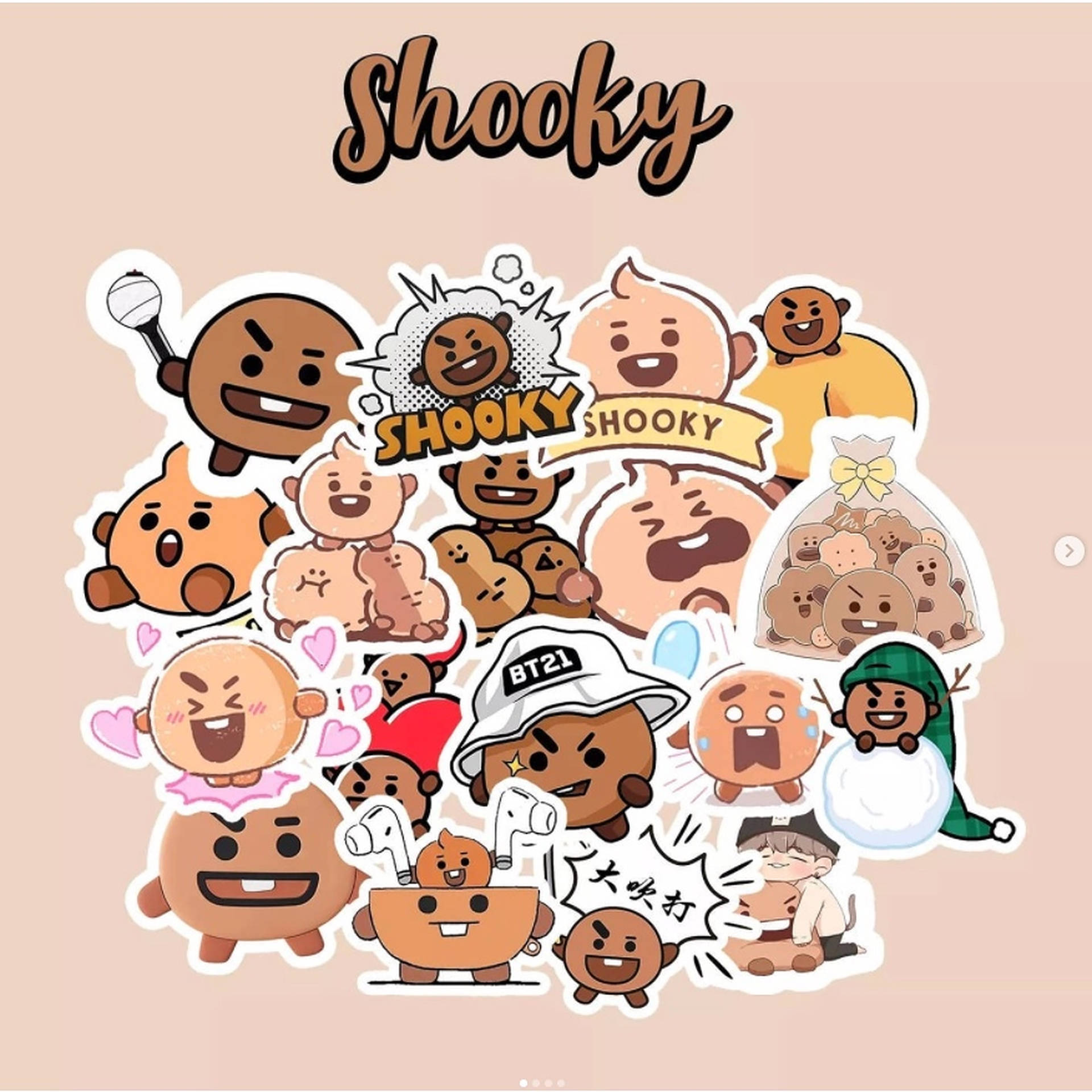 Shooky Bt21 Photo Collage Background