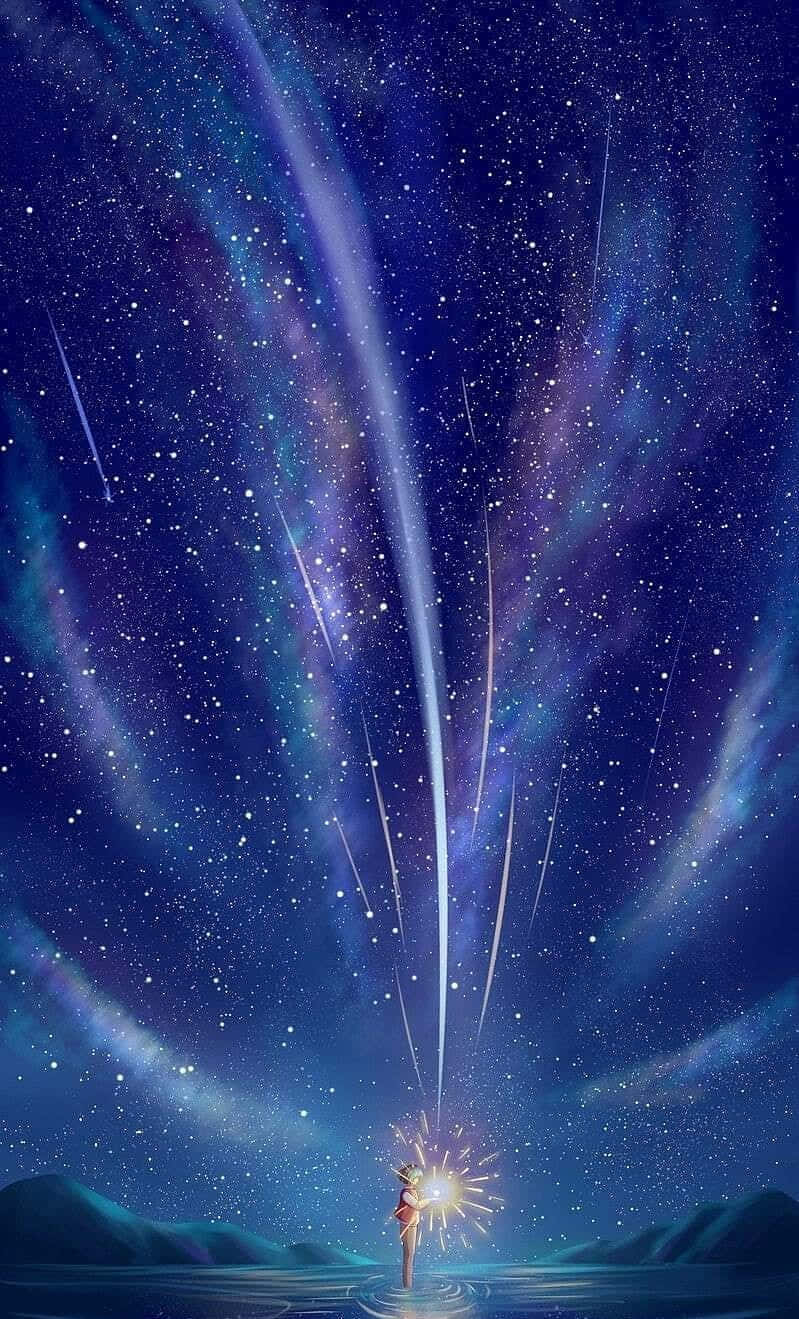 Shooting Stars Studio Ghibli Phone Background