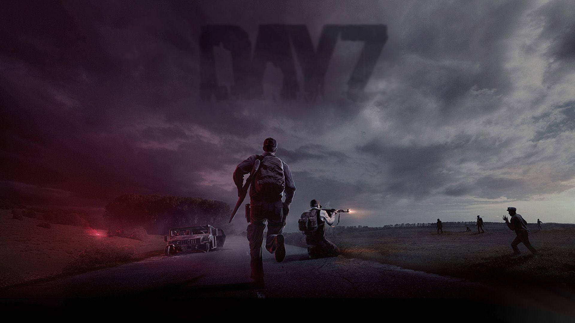 Shooting Zombies On Road Dayz Desktop Background