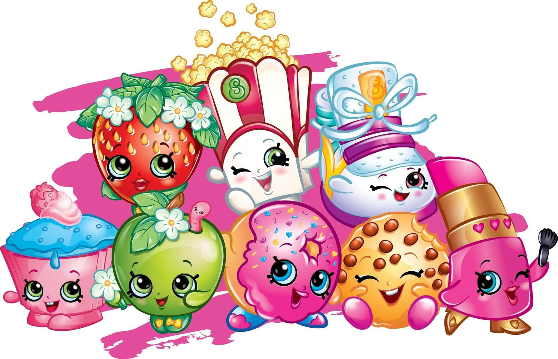 Shopkins Dash Characters White Background Background