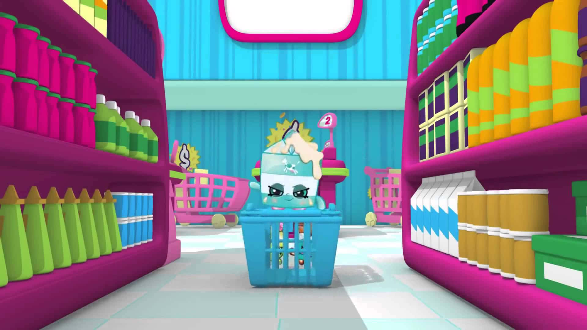 Shopkins In Blue Grocery Cart