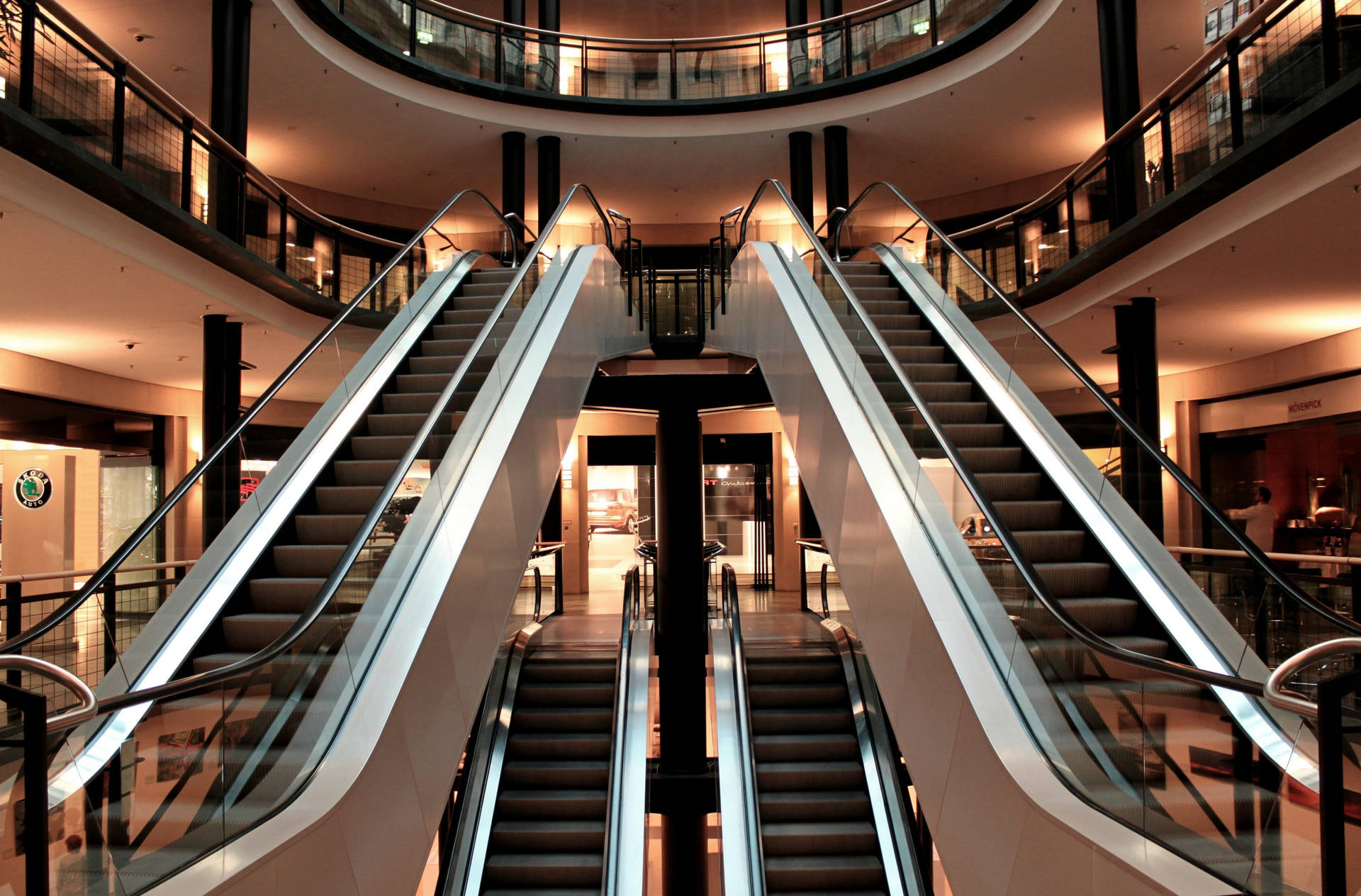 Shopping Mall Escalator Background