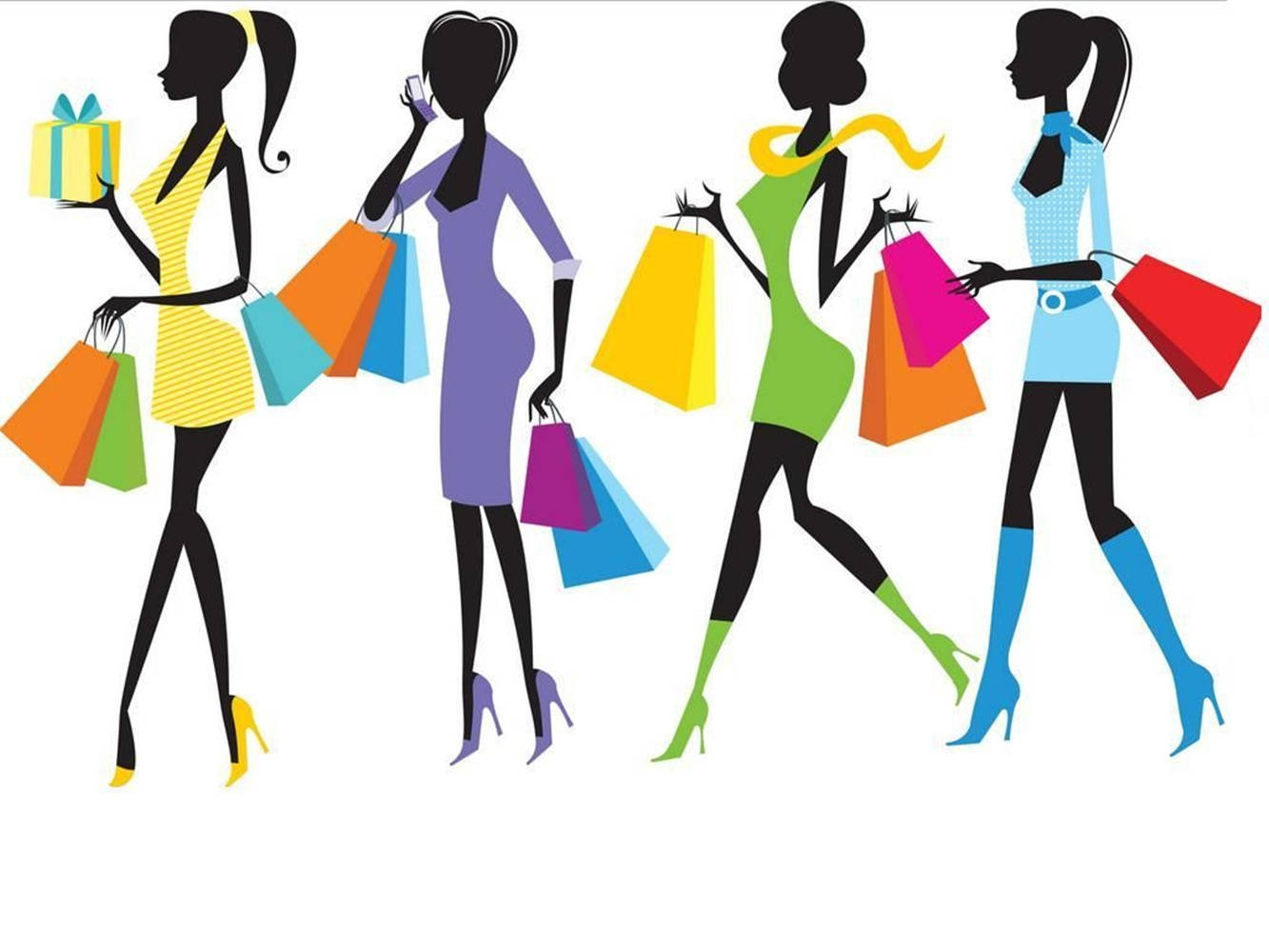 Shopping Woman Silhouette Background