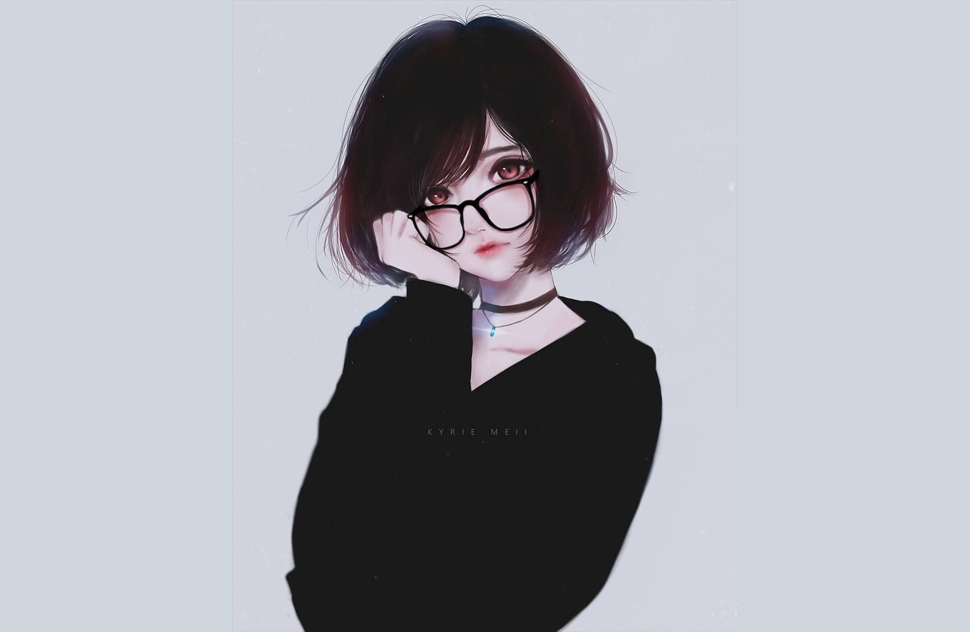 Short-haired Animated Girl Background