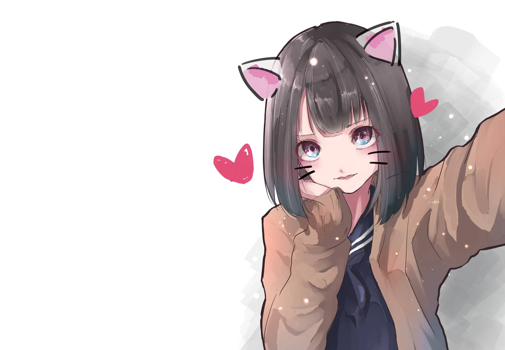 Short Haired Anime Cat Girl Background
