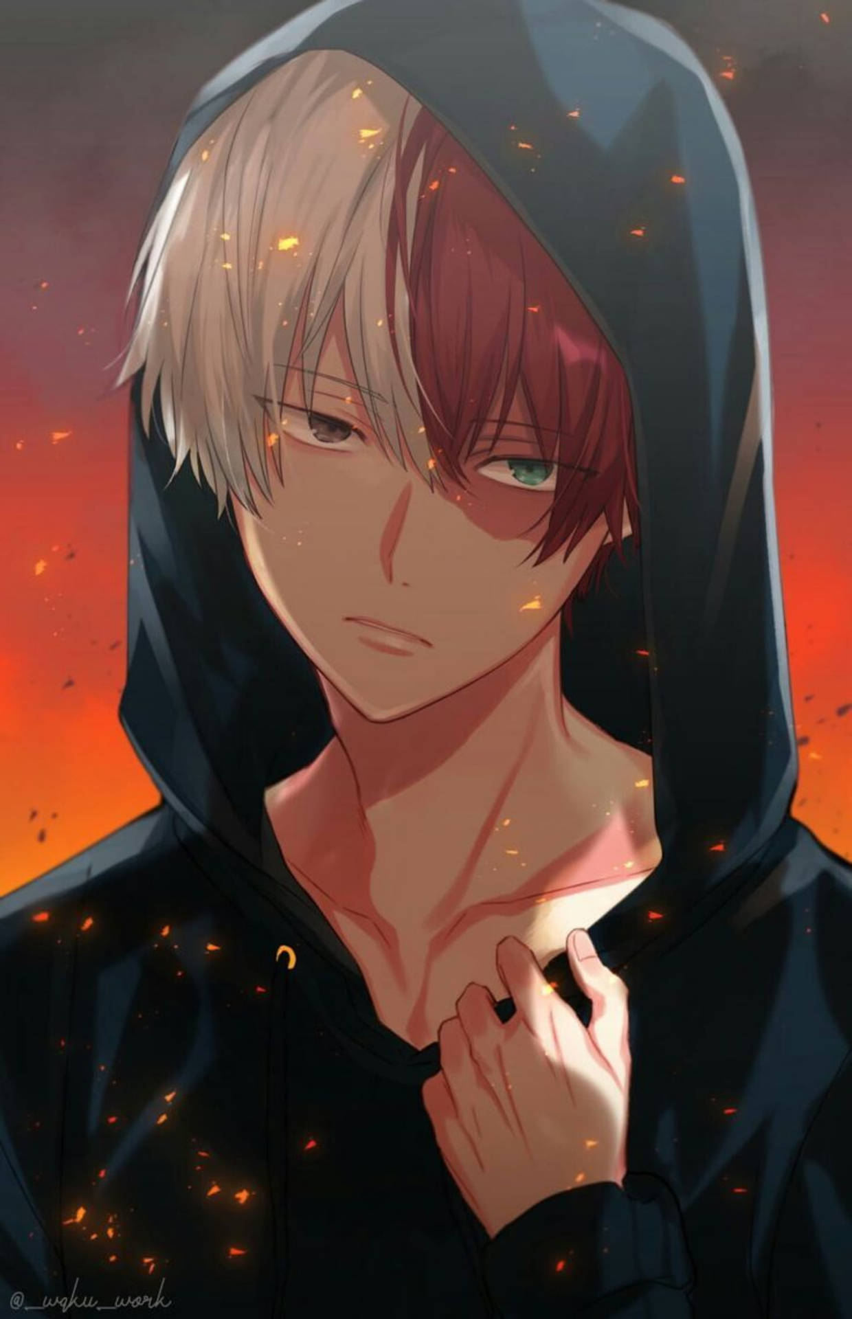 Shoto Todoroki Fanart My Hero Academia Iphone Background