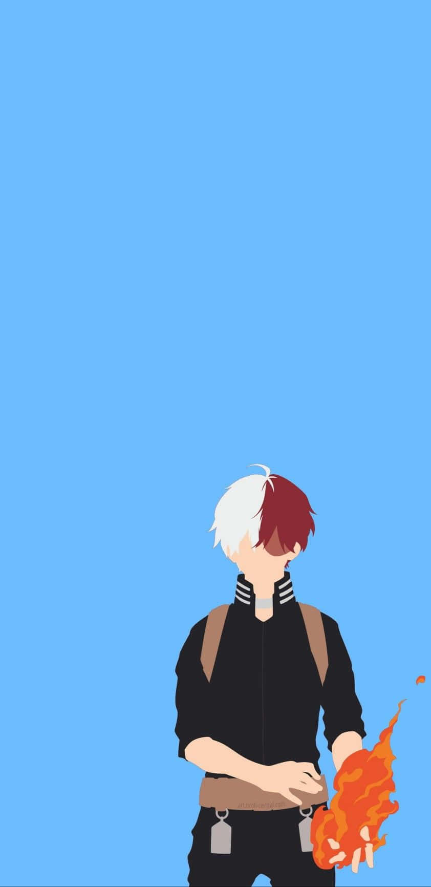 Shoto Todoroki Minimal Anime Background