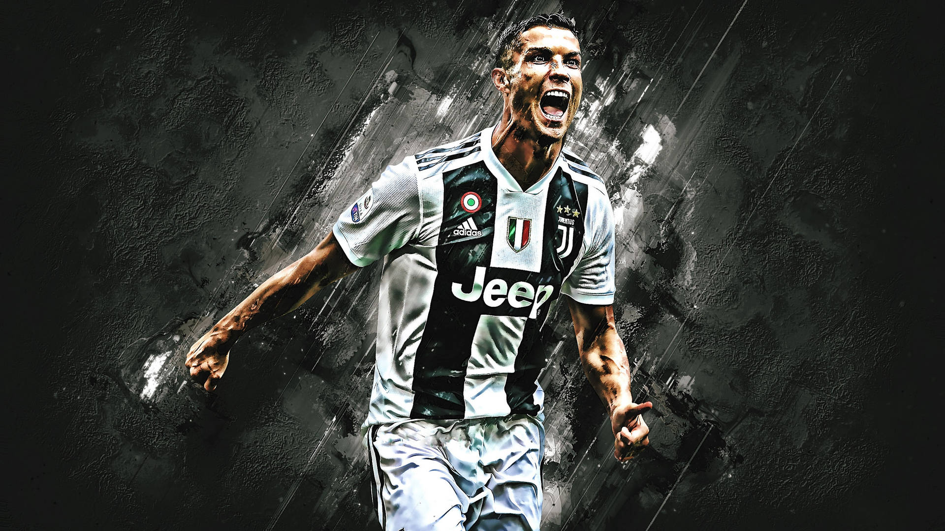 Shouting Cr7 3d Black Background Background