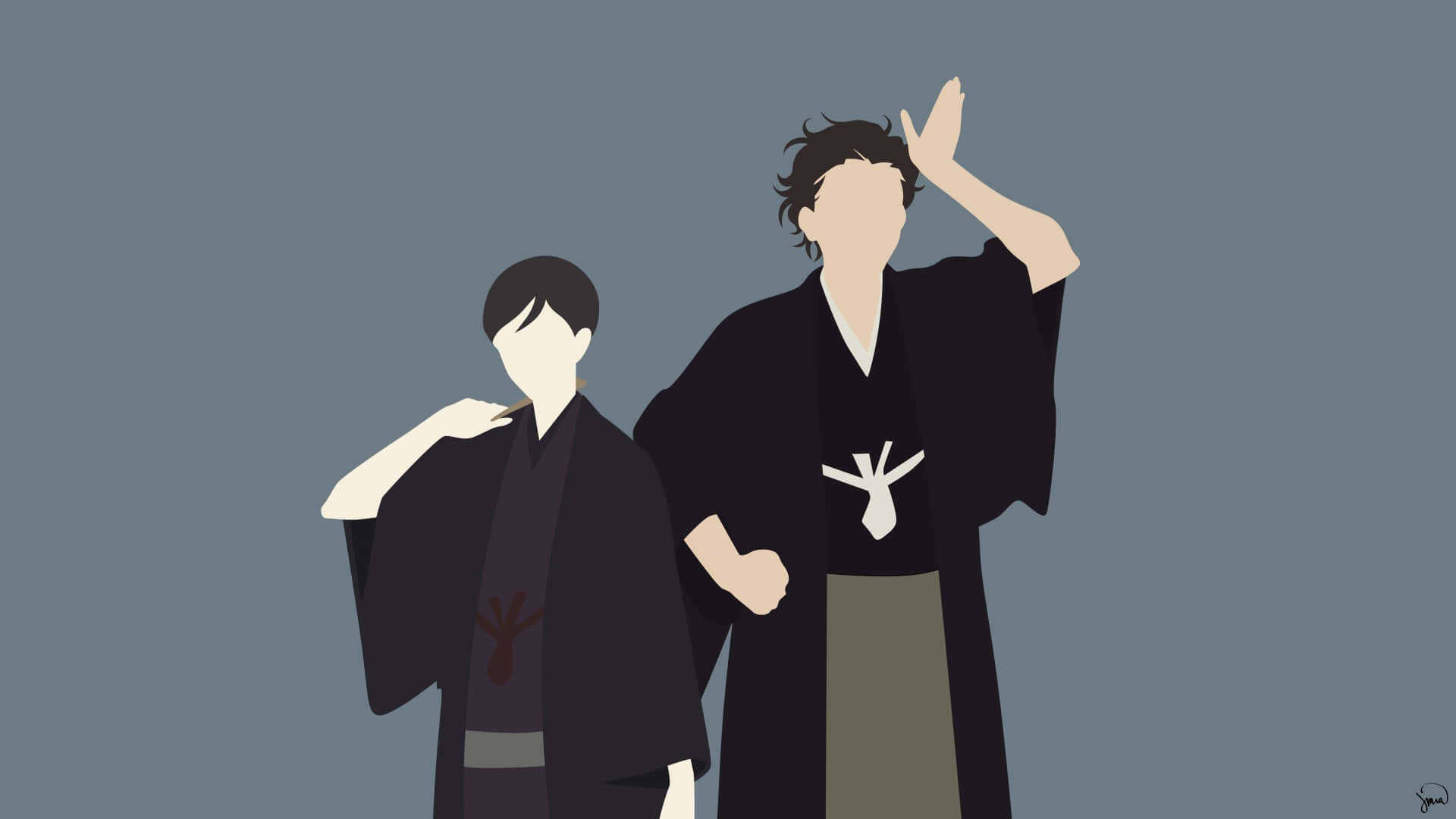 Shouwa Genroku Rakugo Shinjuu Anime Characters In An Energetic Scene Background