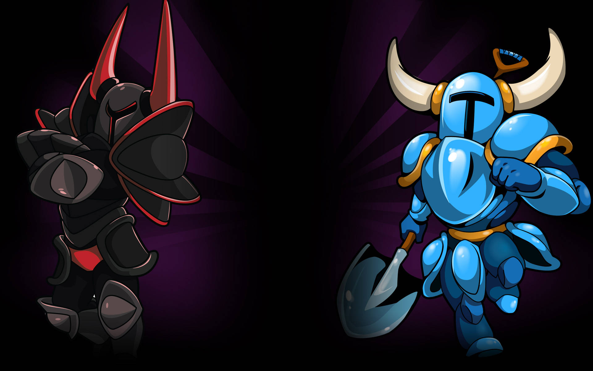 Shovel Knight And Antagonist Black Knight Background