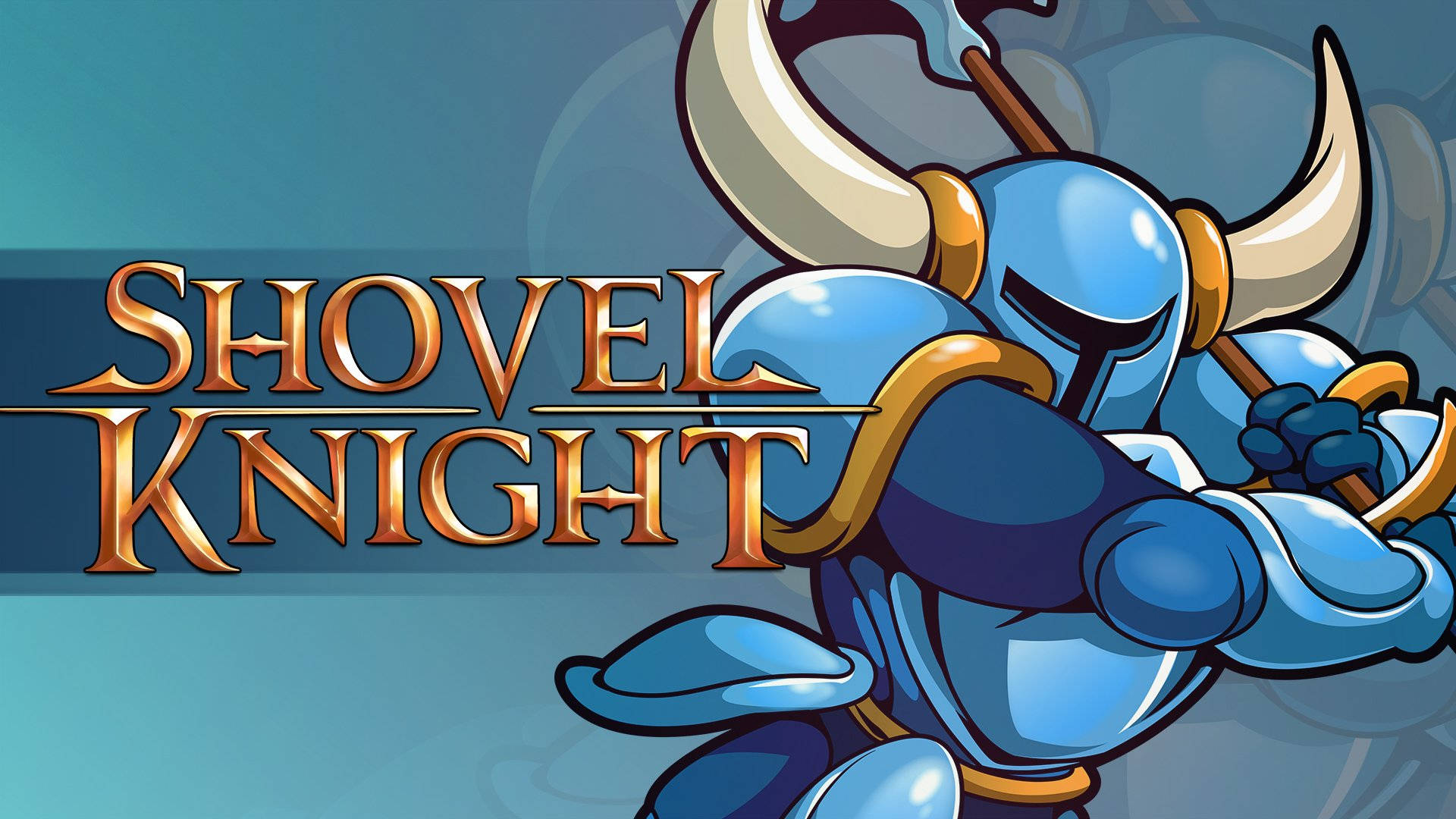 Shovel Knight Blue And Gold Armor Background