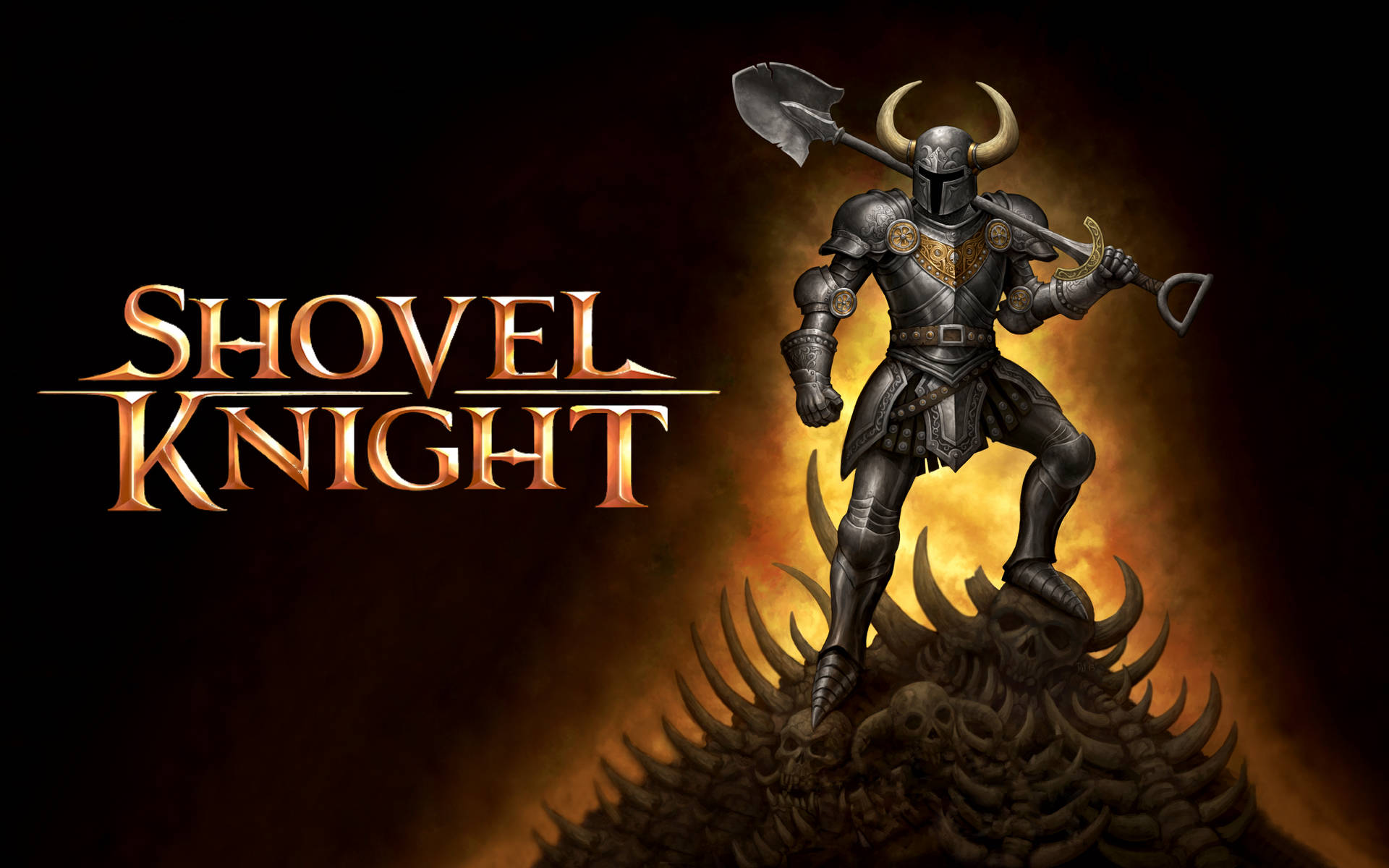 Shovel Knight Glowing In Silver Armour Background