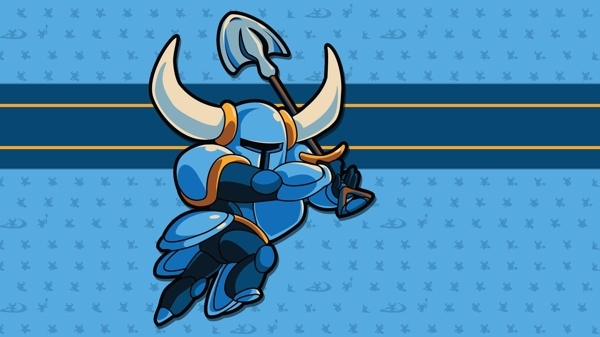 Shovel Knight In Blue Armor Background