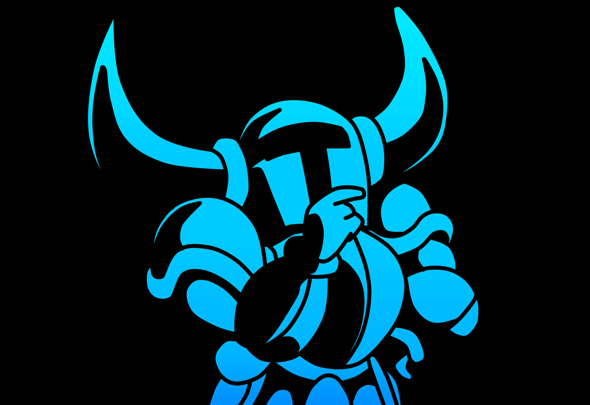 Shovel Knight Minimalist Blue Art Background