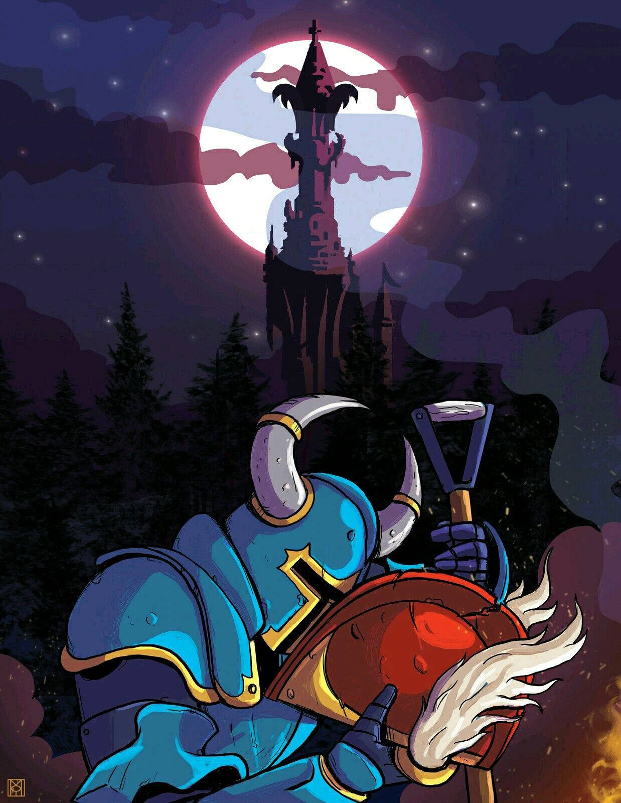 Shovel Knight With Shield Knights Helmet