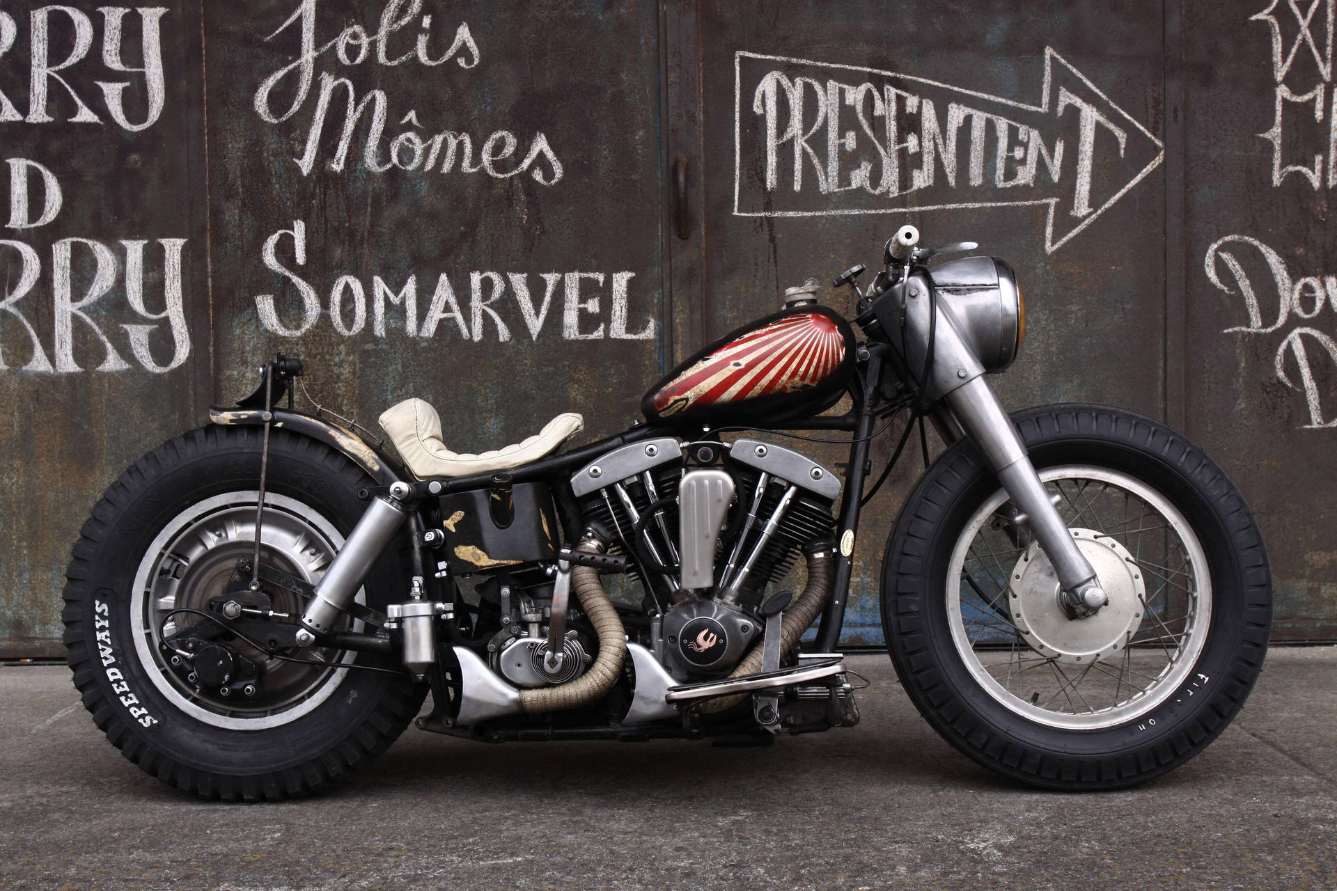 Shovelhead Bobber Motorcycle Background