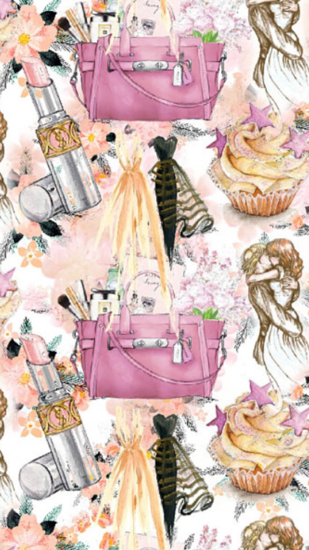 Show Off Your Feminine Style With This Chic Pink Fashion Illustration.