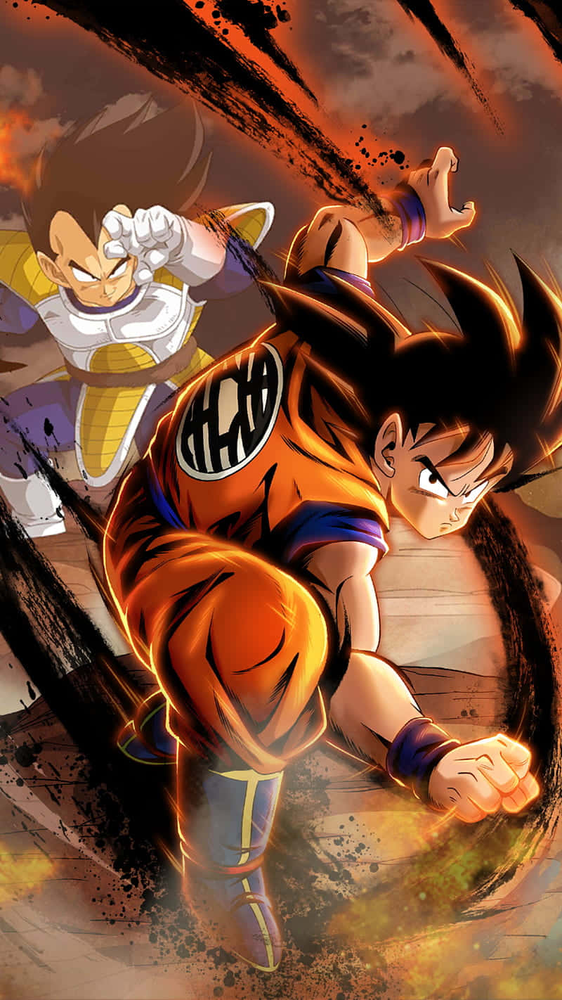 Show Off Your Love For Anime With This Amazing Goku And Vegeta Iphone Wallpaper Background