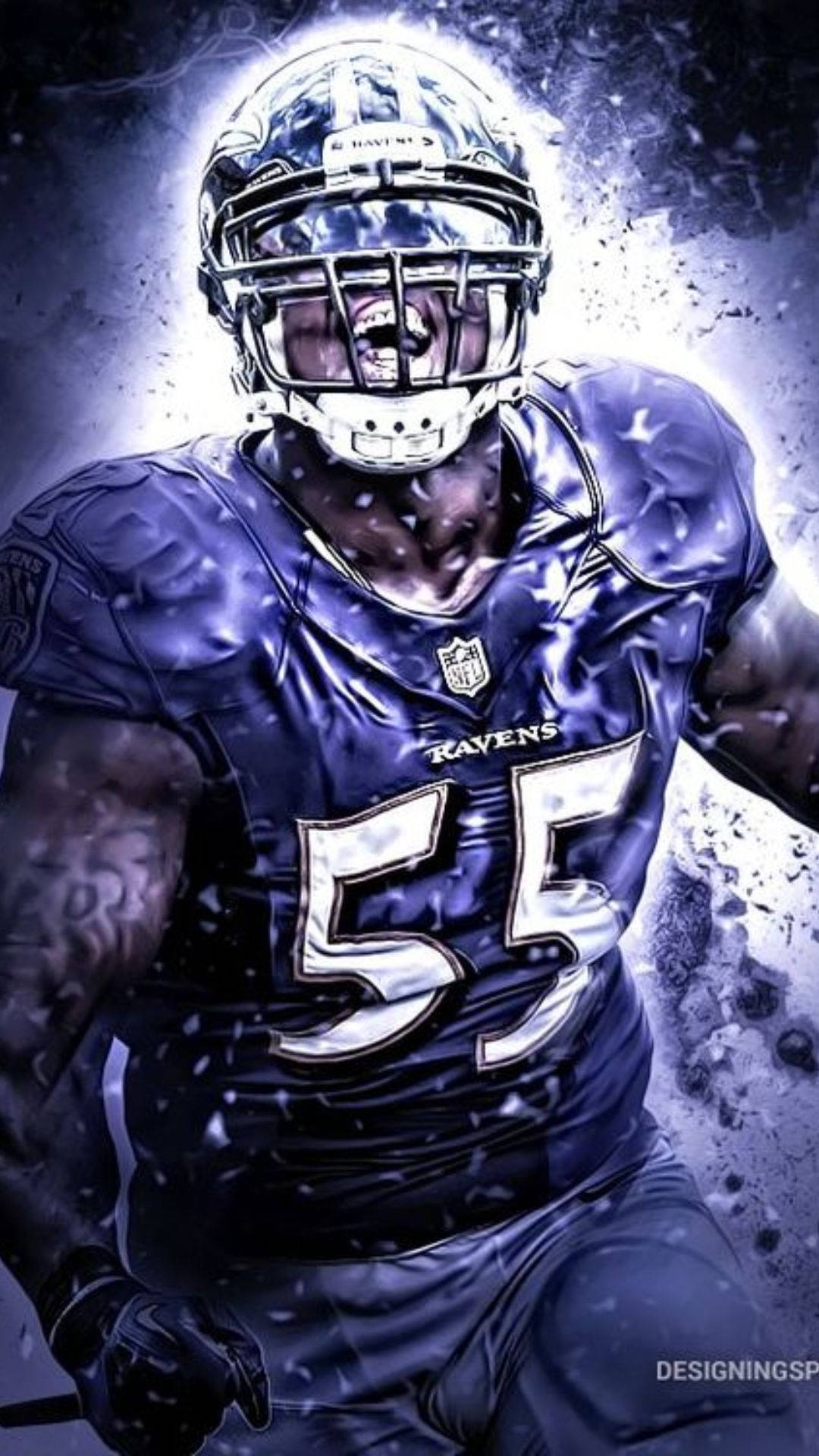 Show Off Your Loyalty To Your Favorite Team With This Classic Baltimore Ravens Iphone Wallpaper! Background